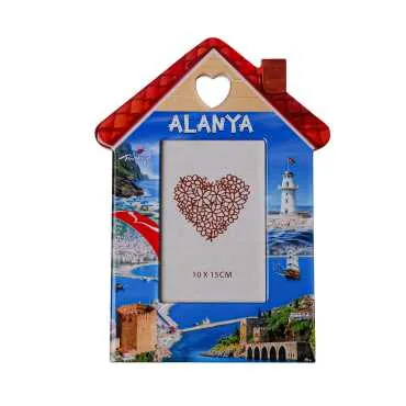 Alanya Themed Wooden House Shaped Photo Frame - 5