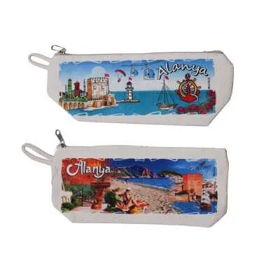 Alanya Themed Canvas Pencil Case - 2