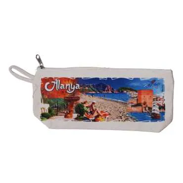 Alanya Themed Canvas Pencil Case - 3