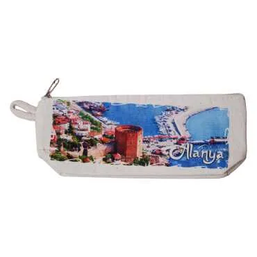 Alanya Themed Canvas Pencil Case - 4