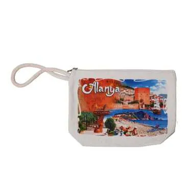 Alanya Themed Digital Print Canvas Wallet 20x27.5 cm - 3
