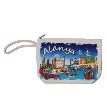 Alanya Themed Digital Print Canvas Wallet 20x27.5 cm - 4