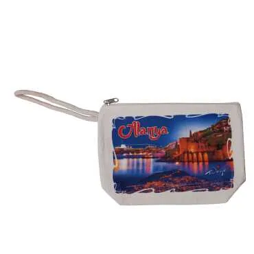 Alanya Themed Digital Print Canvas Wallet 20x27.5 cm - 5