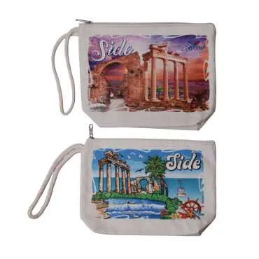 Side Themed Digital Print Canvas Wallet 20x27.5 cm - 2