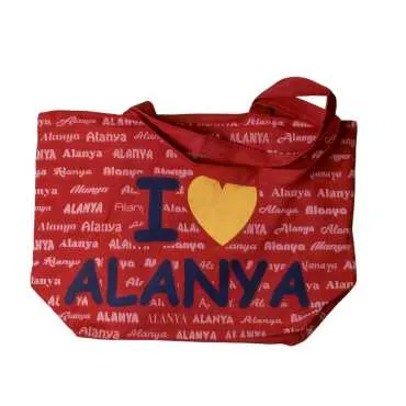 Alanya Themed Heart Beach Bag - 9