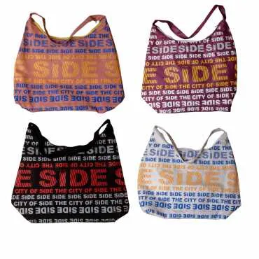 Side Themed Beach Bag with Heart Design - 2
