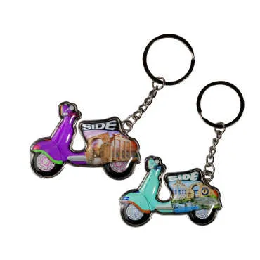 Side Temalı Scooter Şekilli Metal Anahtarlık - 2