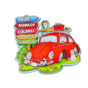 Side Themed 3D Picture Wooden Refrigerator Magnet - 10