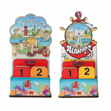 Alanya Temalı Myros Ahşap Masa Takvimi - 2