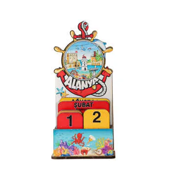 Alanya Temalı Myros Ahşap Masa Takvimi - 3