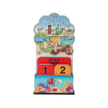 Alanya Temalı Myros Ahşap Masa Takvimi - 4