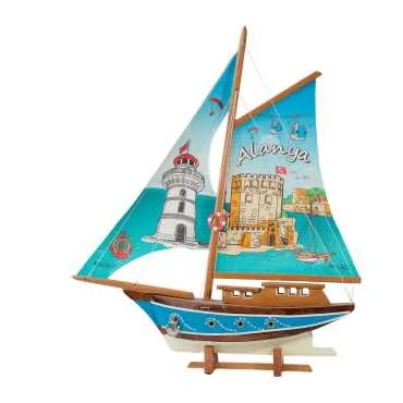 Alanya Temalı Yelkenli Ahşap Tekne Ab1 - 4