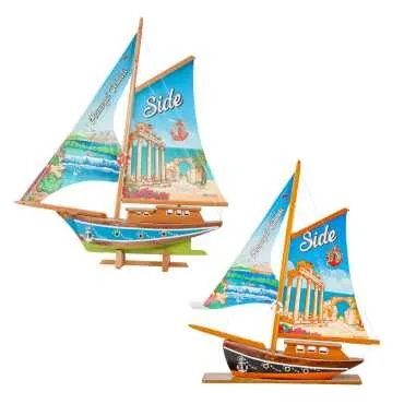Side Temalı Yelkenli Ahşap Tekne Ab1 - 2