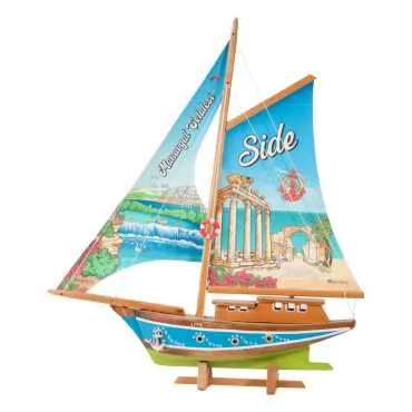 Side Temalı Yelkenli Ahşap Tekne Ab1 - 4