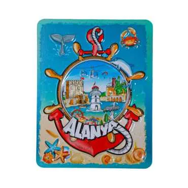 Alanya Themed Embossed PVC Refrigerator Magnet 70x90 mm - 4