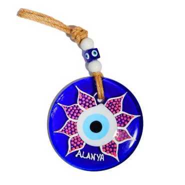 Alanya Themed Mandala Glass Evil Eye Wall Ornament 22 cm - 17