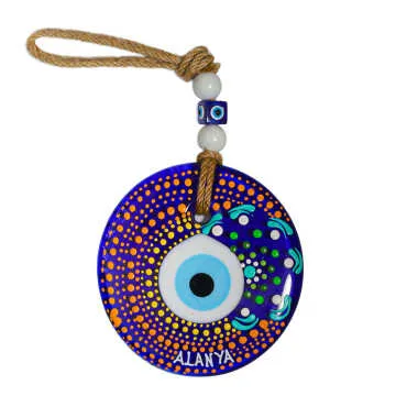 Alanya Themed Mandala Glass Evil Eye Wall Ornament 22 cm - 16