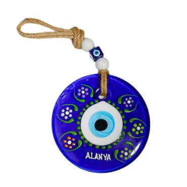 Alanya Themed Mandala Glass Evil Eye Wall Ornament 22 cm