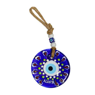 Alanya Themed Mandala Glass Evil Eye Wall Ornament 22 cm - 7