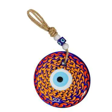 Side Themed Mandala Design Glass Evil Eye Wall Hanging 22 cm - 12