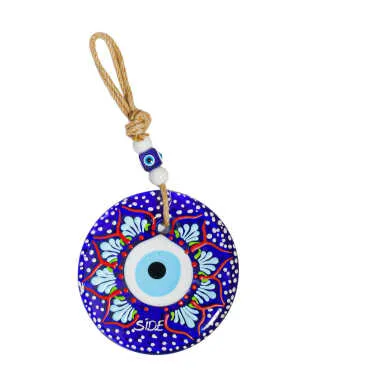 Side Themed Mandala Design Glass Evil Eye Wall Hanging 22 cm - 4