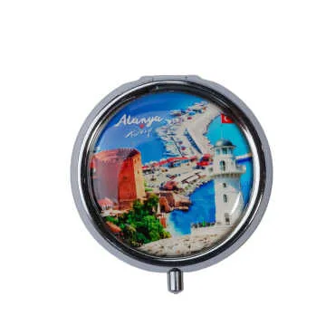 Alanya Temalı Myros Yuvarlak Hap Kutusu 50x15 mm - 3