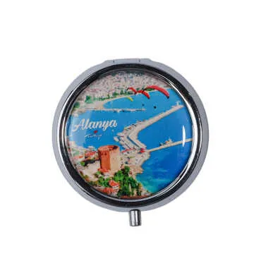 Alanya Temalı Myros Yuvarlak Hap Kutusu 50x15 mm - 4
