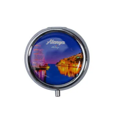 Alanya Temalı Myros Yuvarlak Hap Kutusu 50x15 mm - 6