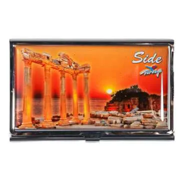 Side Themed Myros Metal Mirrored Rectangular Pill Box 84x45x13 mm - 4