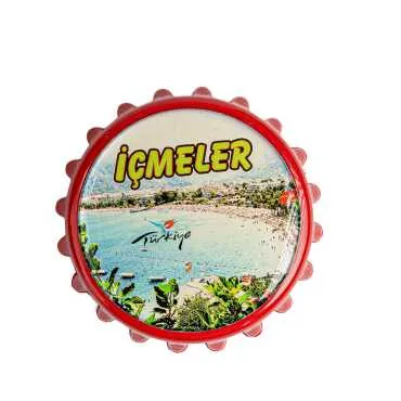 İçmeler Themed Myros White Bottle Opener Refrigerator Magnet 63x15 mm
