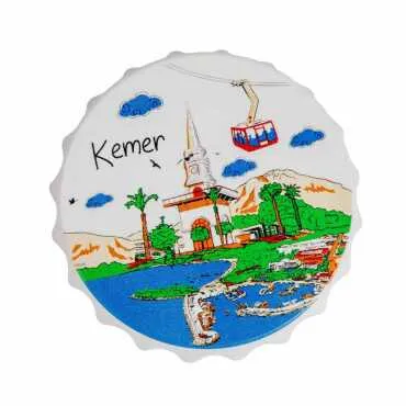 Kemer Temalı Myros Beyaz Kapak Açacak Magnet 63x15 mm