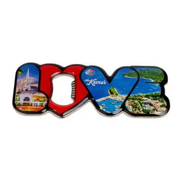 Kemer Temalı Myros Metal Love Açacak Magnet 114x47 mm - Standart - 2