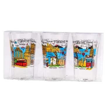 Türkiye Themed Set of Three Shot Glasses