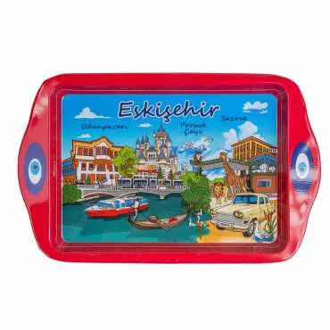 Eskişehir Themed Mini Metal Tray Double Sided Print 25x16 cm