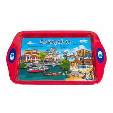 Eskişehir Themed Mini Metal Tray Double Sided Print 25x16 cm - Standart - 2
