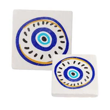 Evil Eye Themed Myros Stone Refrigerator Magnet 60x45 mm