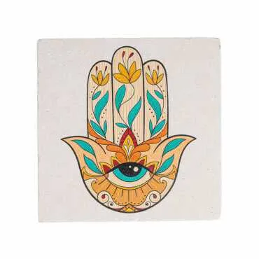 Evil Eye Themed Stone Coaster 100x100 mm