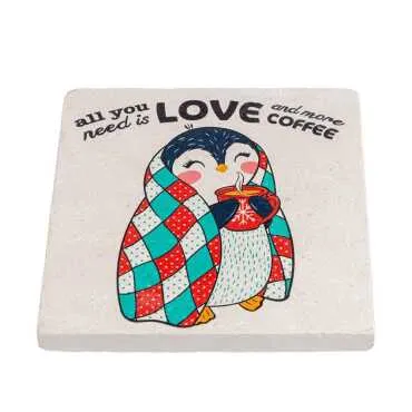 Christmas Themed Stone Coaster 100x100 mm - 6
