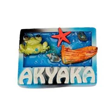 Akyaka Themed Transparent Polyester Refrigerator Plate Magnet