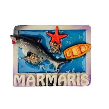 Marmaris Themed Transparent Polyester Refrigerator Magnet Plate
