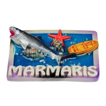 Marmaris Themed Transparent Polyester Refrigerator Magnet Plate - 2