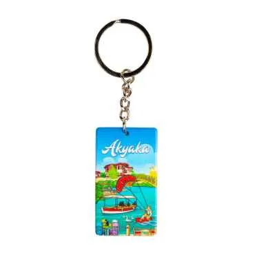 Akyaka Themed UV Printed Rectangle Keychain 31x106 mm