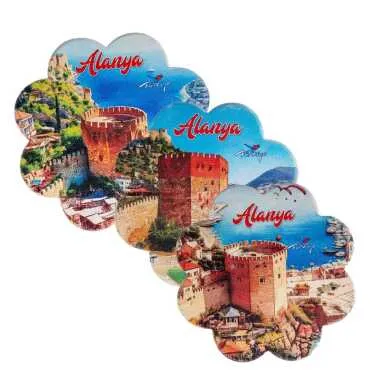 Alanya Themed UV Daisy Traditional Coaster 88 mm - 2