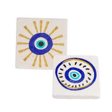 Evil Eye Themed Myros Stone Refrigerator Magnet 60x45 mm - 2