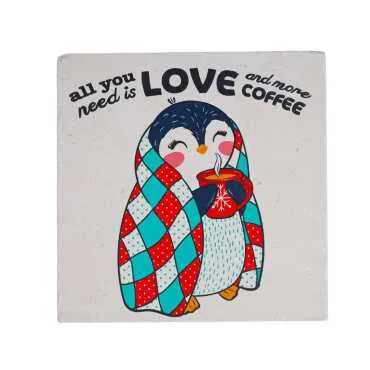 Christmas Themed Stone Coaster 100x100 mm - 4