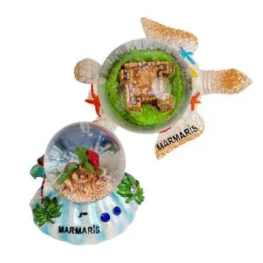 Wholesale Marmaris Themed Polyester Snow Globe 45 mm - 2