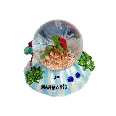 Wholesale Marmaris Themed Polyester Snow Globe 45 mm - 3