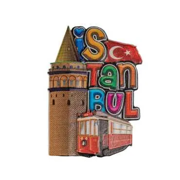 Toptan Myros  İstanbul Temalı Yöresel Polyester Magnet - 16