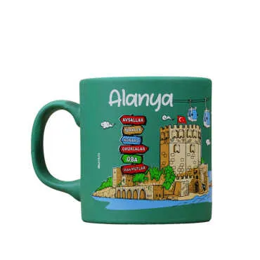 Toptan Alanya Temalı Seramik Renkli Baskılı Kupa 82x90 mm - 6