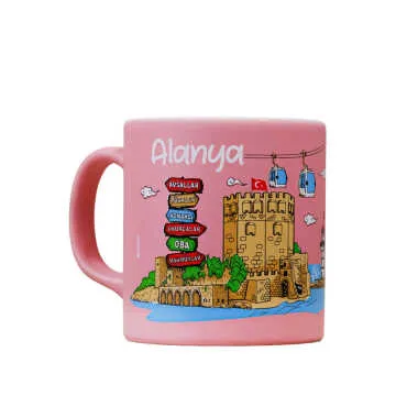 Toptan Alanya Temalı Seramik Renkli Baskılı Kupa 82x90 mm - 7